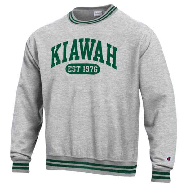 Champion Reverse Weave Green Kiawah Yarn Dye Crew