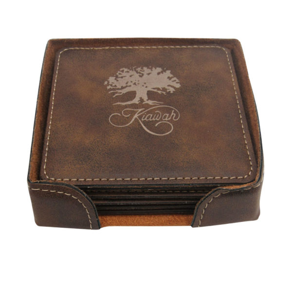 Leatherette Coaster Set