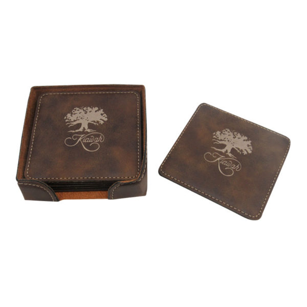 Leatherette Coaster Set